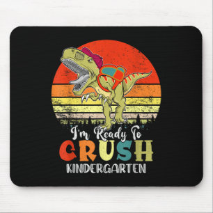 Vintage Dinosaur Ready To Crush Kindergarten Back Mouse Pad