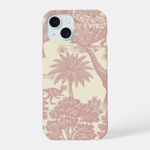 Vintage Dinosaur Toile Pattern Prehistoric Jungle iPhone 15 Case