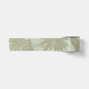 Vintage Dinosaur Toile Pattern Prehistoric Jungle  Satin Ribbon