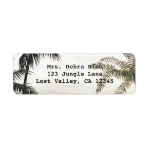 Vintage Dinosaurs, Amargasaurus with Palm Trees Return Address Label