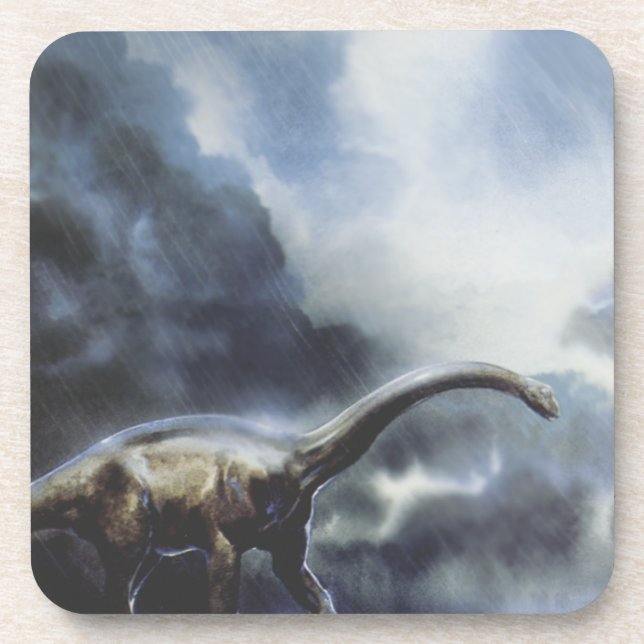 Vintage Dinosaurs, Barapasaurus with Storm Clouds Coaster (Front)