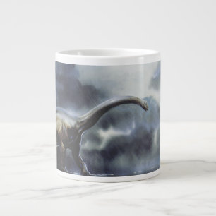 Vintage Dinosaurs, Barapasaurus with Storm Clouds Large Coffee Mug