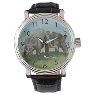 Vintage Dinosaurs, Centrosaurus Grazing in Meadow Watch