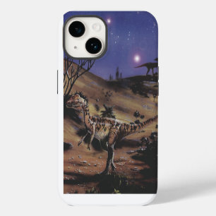 Vintage Dinosaurs, Dilophosaurus on a Starry Night iPhone Case