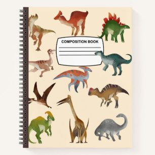 Vintage dinosaurs spiral composition notebook