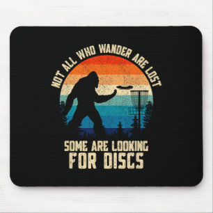 Vintage Disc Golf Bigfoot Funny Disc Golfing Sasqu Mouse Pad