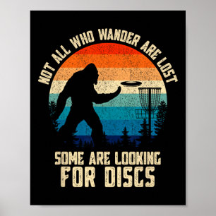 Vintage Disc Golf Bigfoot Funny Disc Golfing Sasqu Poster