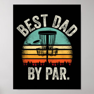 Vintage Disc Golf Dad - Best Dad By Par Disc Golf  Poster