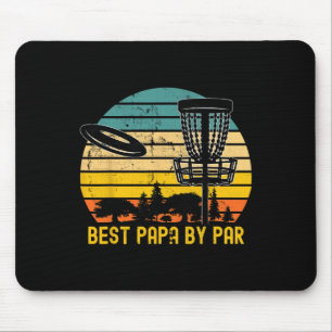 Vintage Disc Golf Dad Present - Best Papa By Par D Mouse Pad