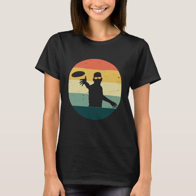 Vintage Disc Golf Frisbee Throwing T-Shirt (Front)