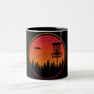 Vintage Disc Golf Frolf Frisbee Player Retro Two-Tone Coffee Mug