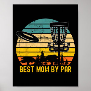 Vintage Disc Golf Mum Present - Best Mum By Par Di Poster