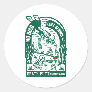 Vintage Disc Golf No Disc Left Behind Funny Disc G Classic Round Sticker