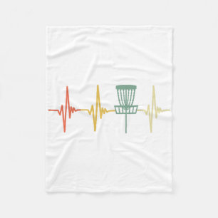 Vintage Disc Golf Retro Heartbeat Gift Disc Golf P Fleece Blanket