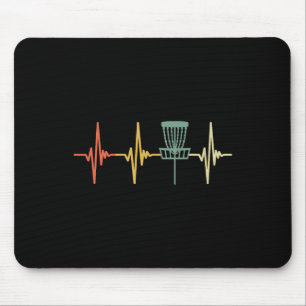 Vintage Disc Golf Retro Heartbeat Gift Disc Golf S Mouse Pad