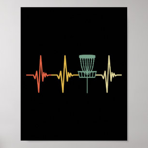 Vintage Disc Golf Retro Heartbeat Gift Disc Golf S Poster