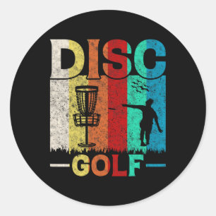 Vintage Disc Golf Sket Player Golfer Golfing Sport Classic Round Sticker