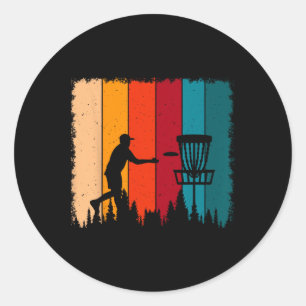 Vintage Disc Golf Sket Tree Frisbee Golf Lover Classic Round Sticker