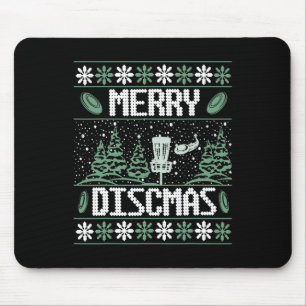 Vintage Disc Golf Ugly Christmas Merry Discmas Par Mouse Pad