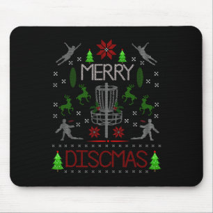 Vintage Disc Golf Ugly Christmas Merry Discmas Par Mouse Pad