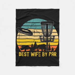 Vintage Disc Golf Wife - Best Wife By Par Disc Gol Fleece Blanket