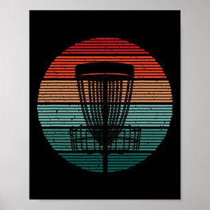 Vintage Disc Golfer Frisbees Women Men Disc Golf  Poster