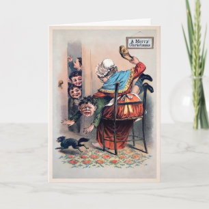 Vintage Disciplined Child Christmas Card