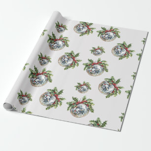 Vintage Disco Ball Holdiay Christmas Gift Wrapping Paper