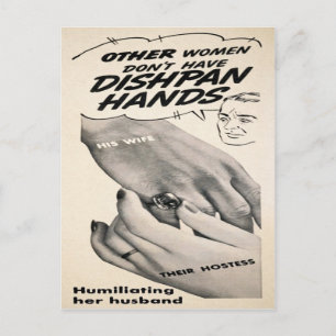 Vintage Dishpan Hands Ad Postcard