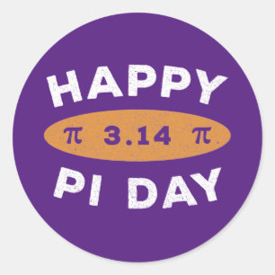 Vintage Distressed 3.14 Happy Pi Day Classic Round Sticker