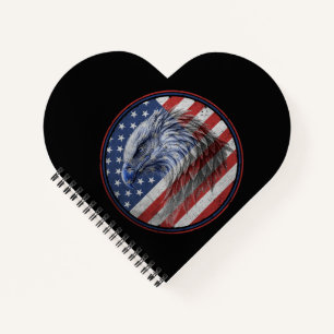 Vintage Distressed American Flag Eagle  Notebook