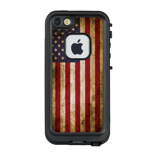 Vintage Distressed American Flag LifeProof iPhone Case (Back)