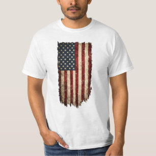 Vintage Distressed American Flag Patriotic USA Des T-Shirt