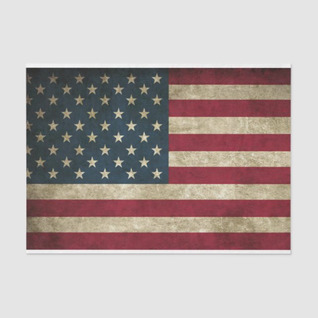 Vintage Distressed American Flag Tissue Paper (Front)