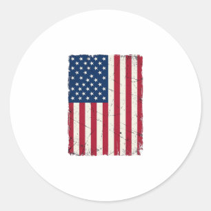 Vintage Distressed American Flag Vector Shirt Desi Classic Round Sticker