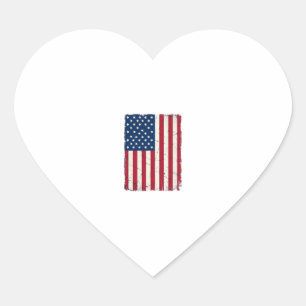 Vintage Distressed American Flag Vector Shirt Desi Heart Sticker