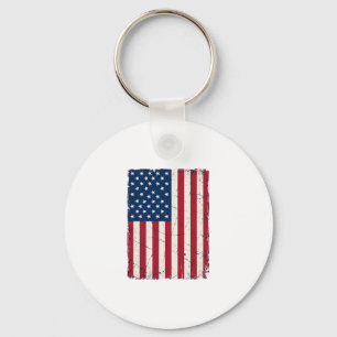 Vintage Distressed American Flag Vector Shirt Desi Key Ring