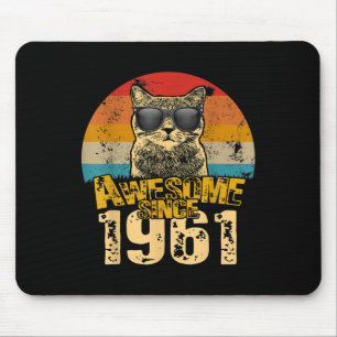 Vintage Distressed Awesome Since 1961 61 Years Old Mouse Pad
