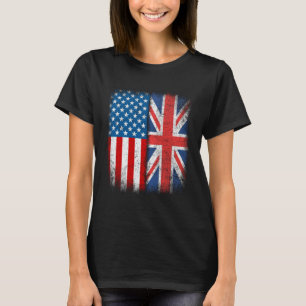 Vintage Distressed British American Flag Union Jac T-Shirt