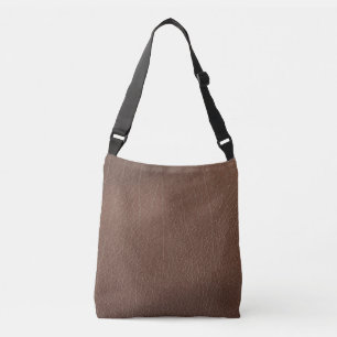 Vintage Distressed Cognac Leather Texture Crossbody Bag