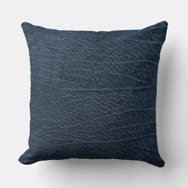 Vintage Distressed Cognac Leather Texture Cushion (Front)