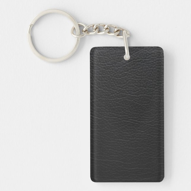 Vintage Distressed Cognac Leather Texture Key Ring (Front)
