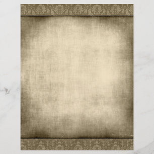 Vintage Distressed Damask Border Letterhead