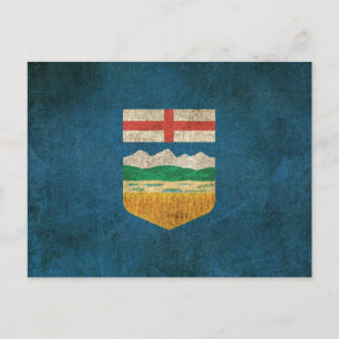 Vintage Distressed Flag of Alberta Postcard