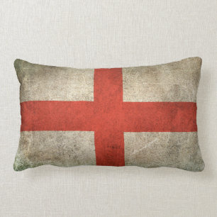 Vintage Distressed Flag of England Lumbar Cushion