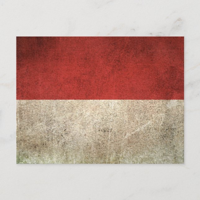 Vintage Distressed Flag of Indonesia Postcard (Front)