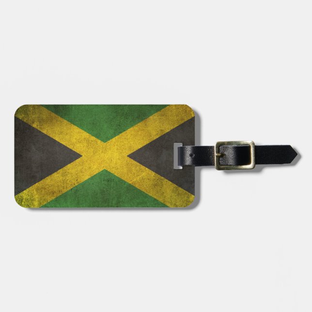 Vintage Distressed Flag of Jamaica Luggage Tag (Front Horizontal)