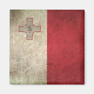Vintage Distressed Flag of Malta Magnet