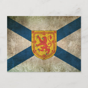Vintage Distressed Flag of Nova Scotia Postcard