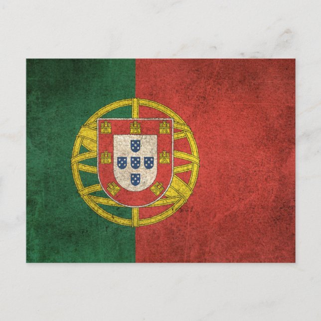 Vintage Distressed Flag of Portugal Postcard (Front)